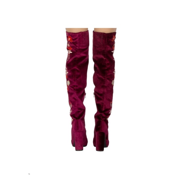 Floral Over The Knee Boots - Picture 3 of 4